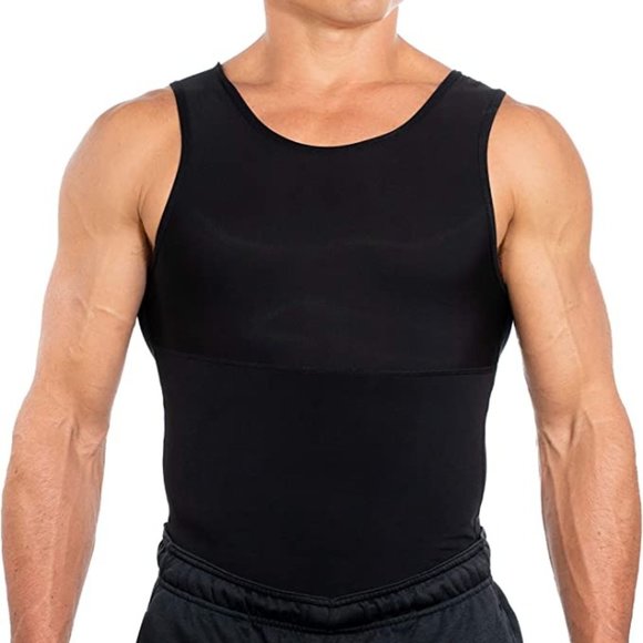 Esteem Apparel Mens Black Compression Shirt Slimming Body Shapewear Undershirt - Picture 1 of 8